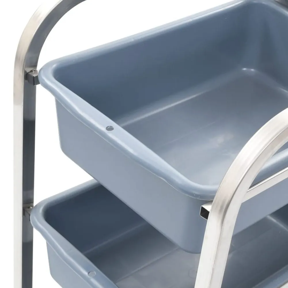 vidaXL Carros E Islas-Carrito de cocina con recipientes de plástico 82x43,5x93 cm