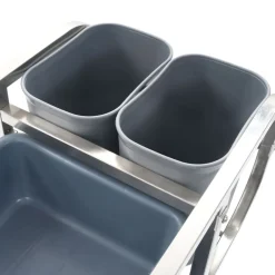 vidaXL Carros E Islas-Carrito de cocina con recipientes de plástico 82x43,5x93 cm