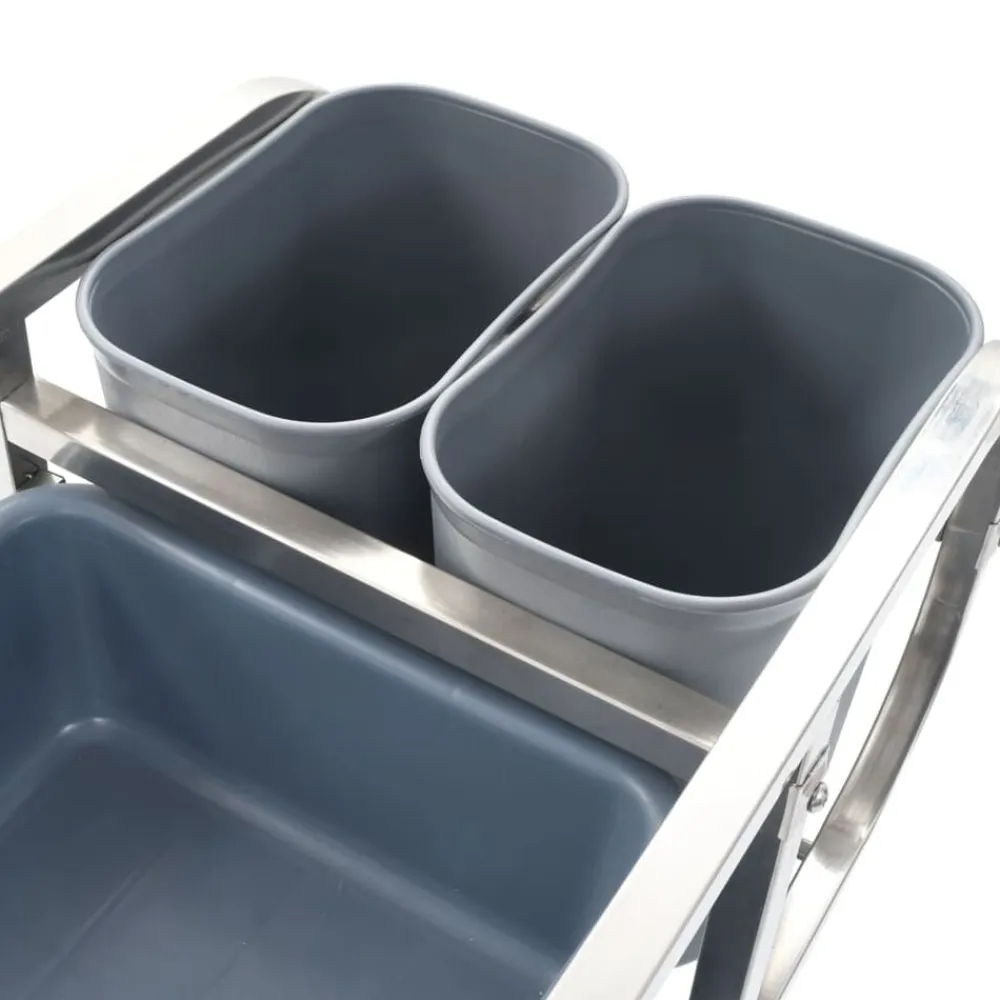 vidaXL Carros E Islas-Carrito de cocina con recipientes de plástico 82x43,5x93 cm