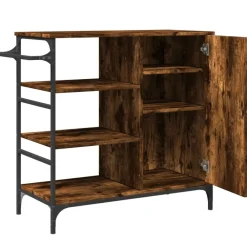 vidaXL Carrito de cocina de madera 87,5x38,5x84,5 cm Roble ahumado Online