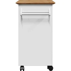 vidaXL Carrito de cocina BODO blanco y marrón 72x45x80 cm Blanco y marrón Discount
