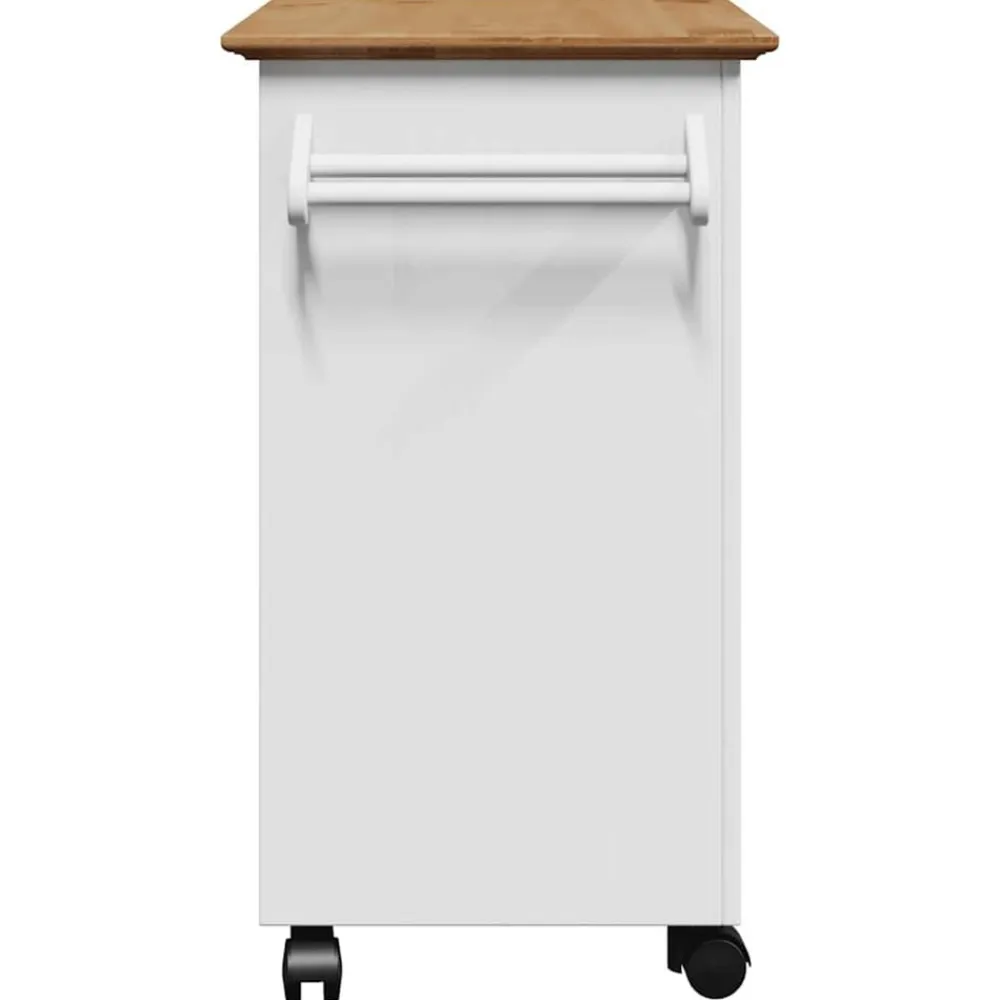 vidaXL Carrito de cocina BODO blanco y marrón 72x45x80 cm Blanco y marrón Discount