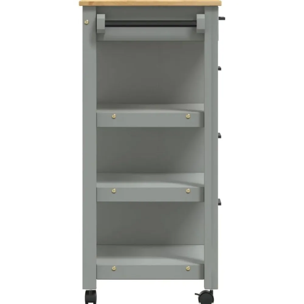 vidaXL Carros E Islas-Carrito de cocina MONZA madera maciza de pino 84x40x88,5 cm