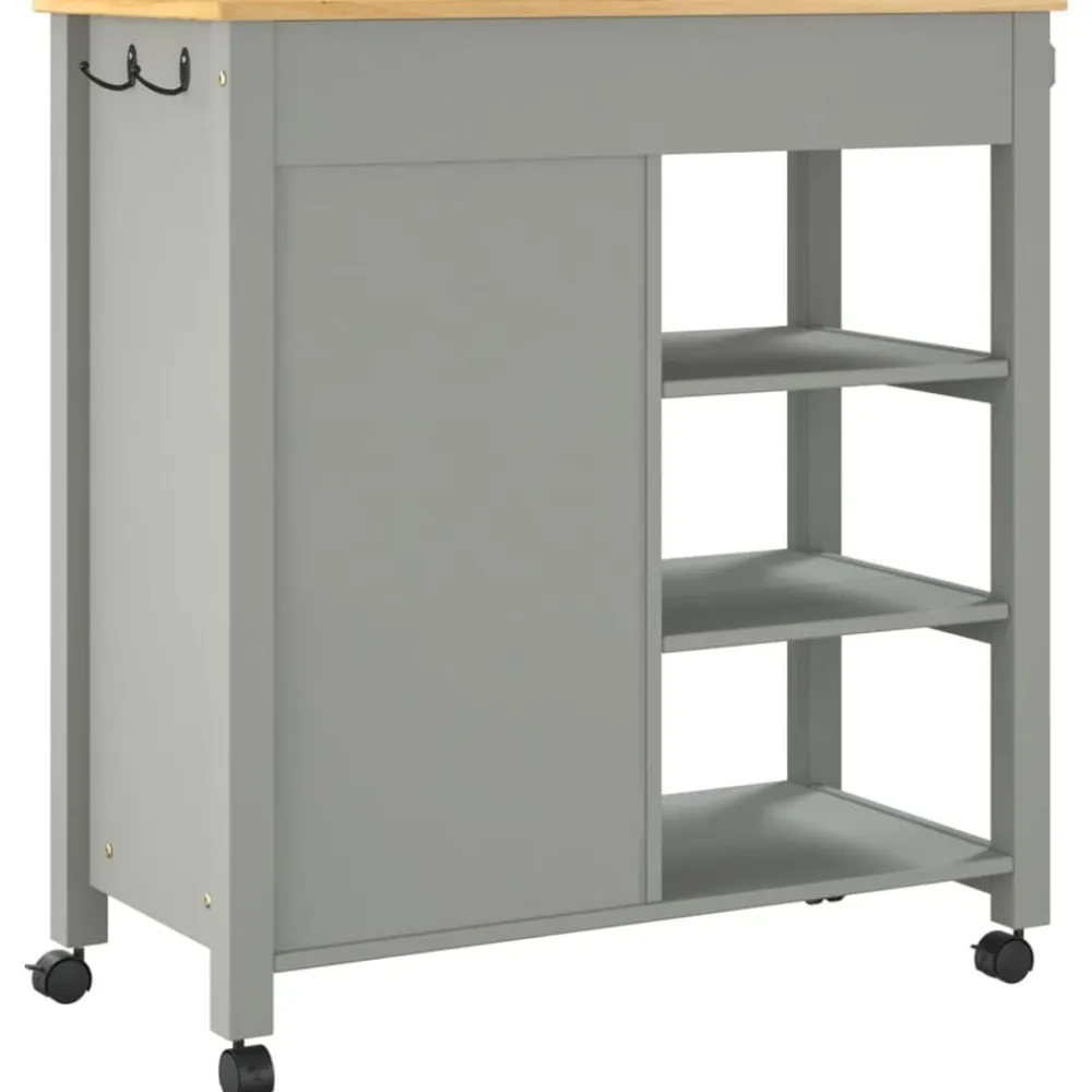 vidaXL Carros E Islas-Carrito de cocina MONZA madera maciza de pino 84x40x88,5 cm