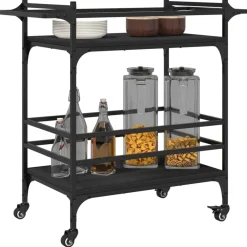 vidaXL Carros E Islas-Carrito de cocina de madera de ingeniería 82x40x78,5 cm