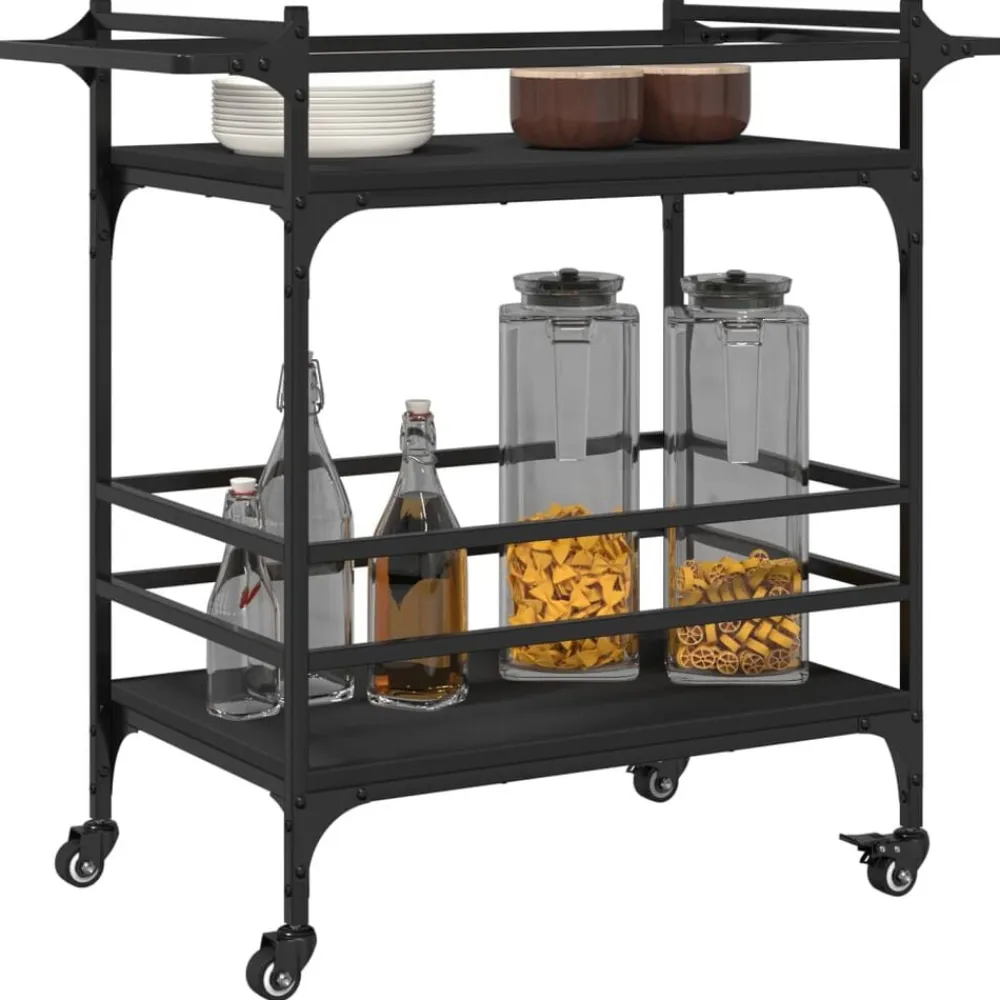 vidaXL Carros E Islas-Carrito de cocina de madera de ingeniería 82x40x78,5 cm