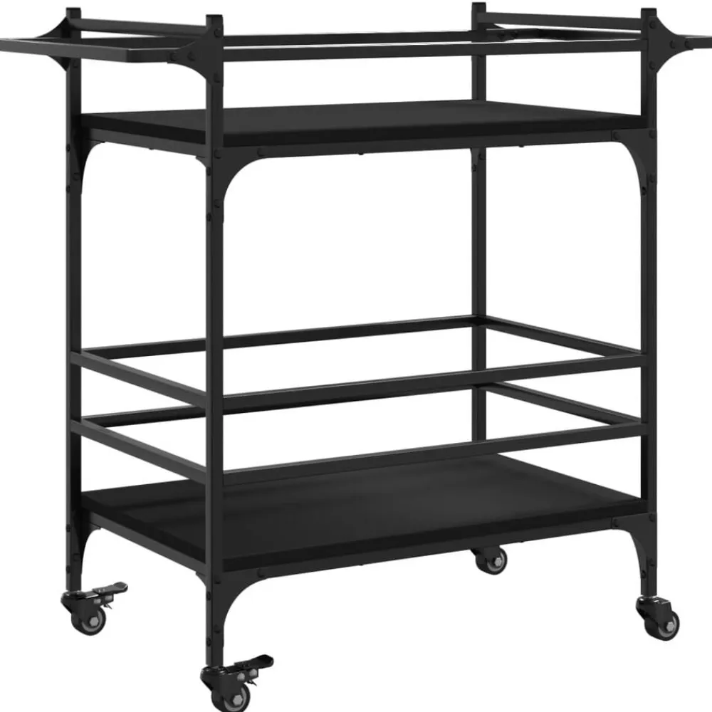 vidaXL Carros E Islas-Carrito de cocina de madera de ingeniería 82x40x78,5 cm