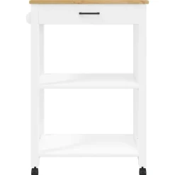 vidaXL Carrito de cocina MONZA madera maciza de pino 60x40x88,5 cm Blanco Sale