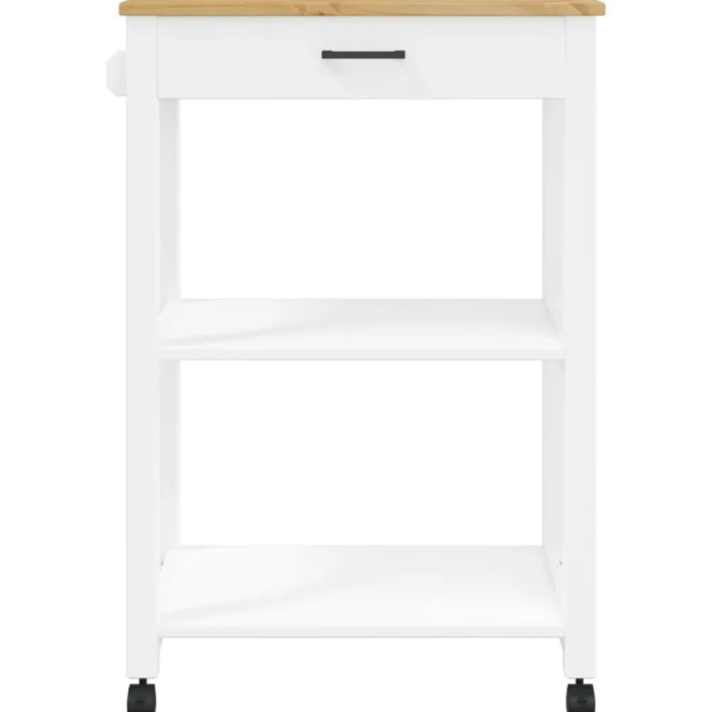 vidaXL Carrito de cocina MONZA madera maciza de pino 60x40x88,5 cm Blanco Sale
