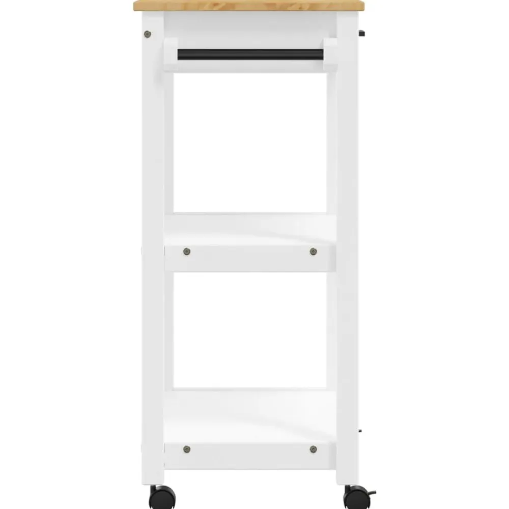 vidaXL Carrito de cocina MONZA madera maciza de pino 60x40x88,5 cm Blanco Sale