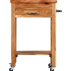 vidaXL Carros E Islas-Carrito de cocina de madera maciza de acacia 58x58x89 cm