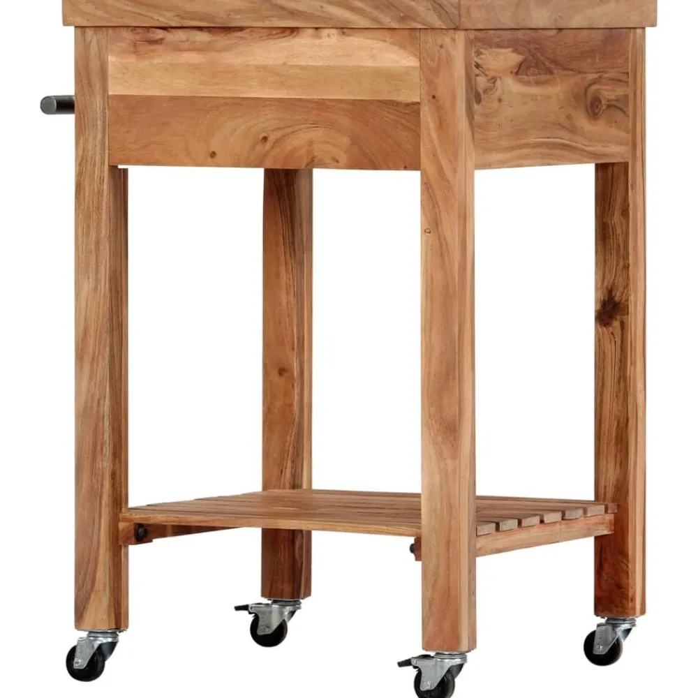 vidaXL Carros E Islas-Carrito de cocina de madera maciza de acacia 58x58x89 cm