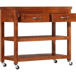 vidaXL Carrito de cocina de madera maciza de acacia 100x48x89 cm Discount