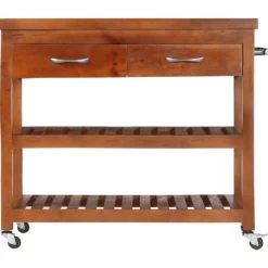 vidaXL Carrito de cocina de madera maciza de acacia 100x48x89 cm Discount