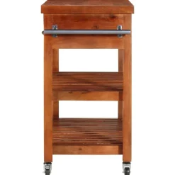 vidaXL Carrito de cocina de madera maciza de acacia 100x48x89 cm Discount