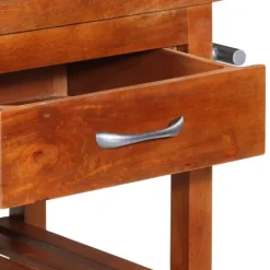vidaXL Carrito de cocina de madera maciza de acacia 100x48x89 cm Discount