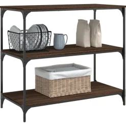 vidaXL Carrito de cocina madera ingeniería marrón roble 102x50x95 cm Marrón roble Sale