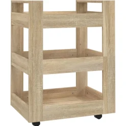 vidaXL Carrito de cocina madera contrachapada color roble 60x45x80 cm Roble Sonoma Sale