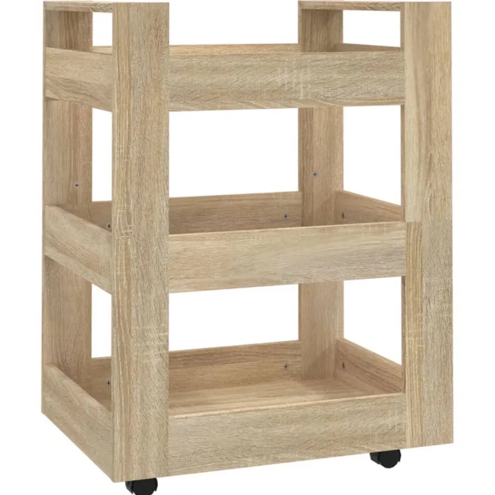 vidaXL Carrito de cocina madera contrachapada color roble 60x45x80 cm Roble Sonoma Sale