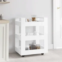 vidaXL Carrito de cocina madera contrachapada 60x45x80 cm Blanco Best