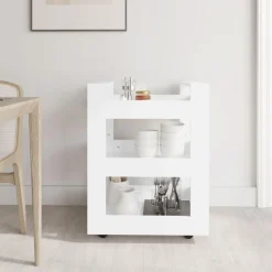 vidaXL Carrito de cocina madera contrachapada 60x45x80 cm Blanco Best