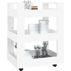 vidaXL Carrito de cocina madera contrachapada 60x45x80 cm Blanco Best