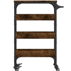 vidaXL Carrito de cocina madera ingeniería 53x20x76 cm Roble ahumado Sale