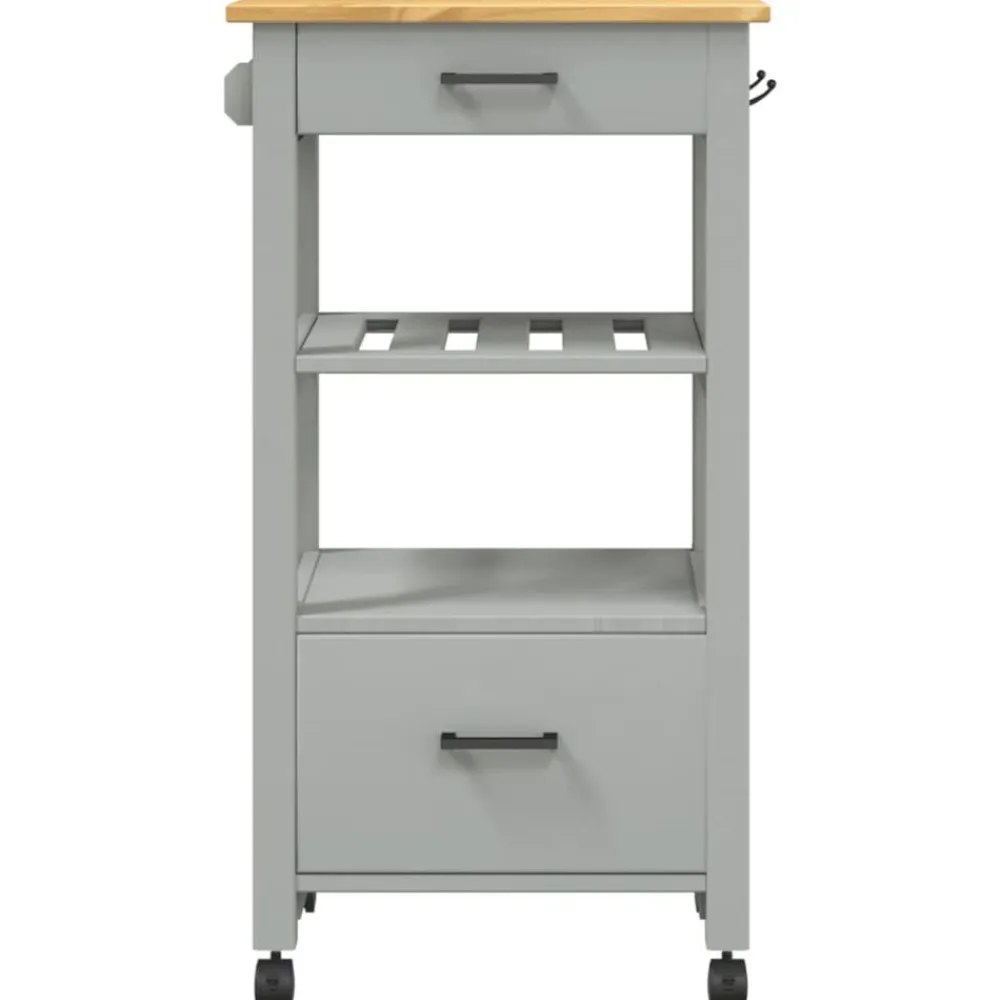 vidaXL Carros E Islas-Carrito de cocina MONZA madera maciza de pino 48x40x88,5 cm
