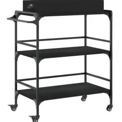 vidaXL Carros E Islas-Carrito de cocina de madera de ingeniería 81,5x41x92,5 cm