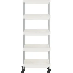 vidaXL Carrito de cocina 5 niveles hierro y ABS 42x29x128 cm Blanco Discount