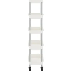 vidaXL Carrito de cocina 5 niveles hierro y ABS 42x29x128 cm Blanco Discount