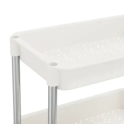 vidaXL Carrito de cocina 5 niveles hierro y ABS 42x29x128 cm Blanco Discount