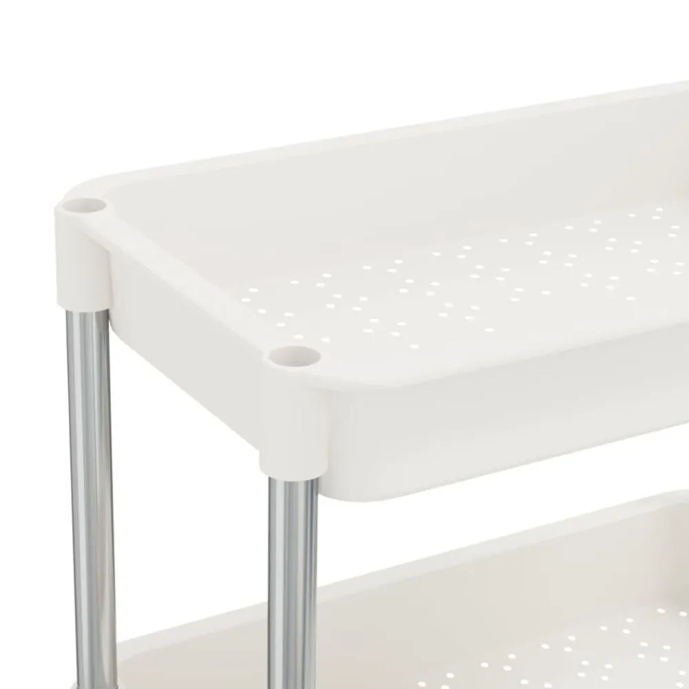 vidaXL Carrito de cocina 5 niveles hierro y ABS 42x29x128 cm Blanco Discount