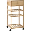 vidaXL Carrito de cocina con ruedas Natural 37 x 36 x 80 cm Bambú New