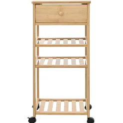 vidaXL Carrito de cocina con ruedas Natural 37 x 36 x 80 cm Bambú New
