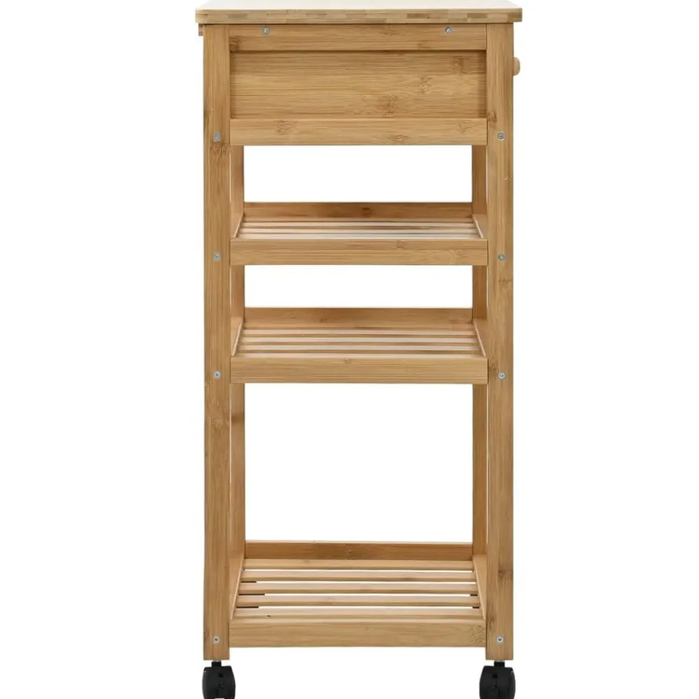 vidaXL Carrito de cocina con ruedas Natural 37 x 36 x 80 cm Bambú New