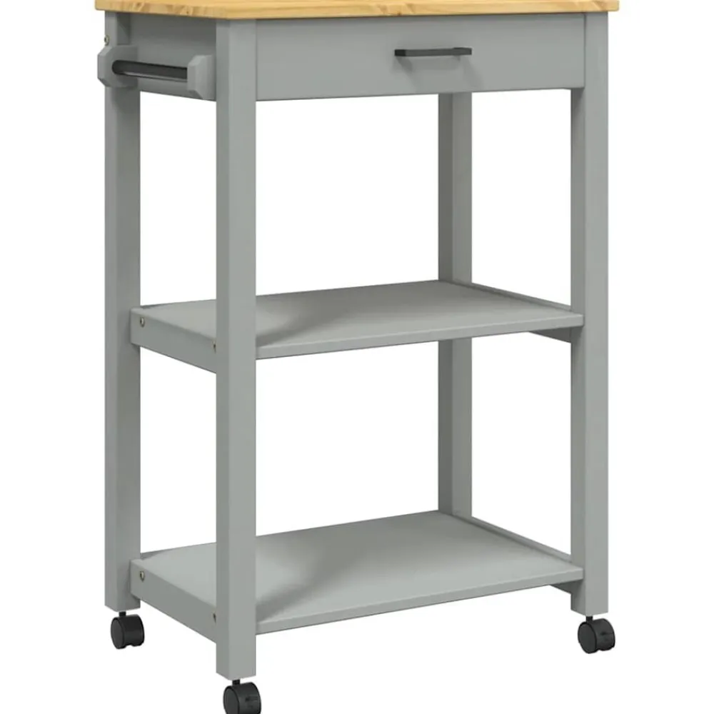 vidaXL Carros E Islas-Carrito de cocina MONZA madera maciza de pino 60x40x88,5 cm