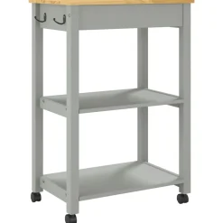 vidaXL Carros E Islas-Carrito de cocina MONZA madera maciza de pino 60x40x88,5 cm