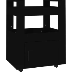 vidaXL Carrito de cocina madera contrachapada 60x45x80 cm Negro Discount