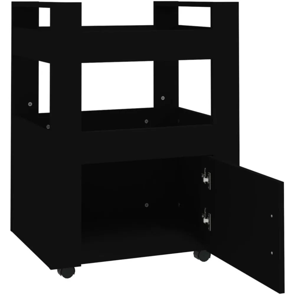 vidaXL Carrito de cocina madera contrachapada 60x45x80 cm Negro Discount