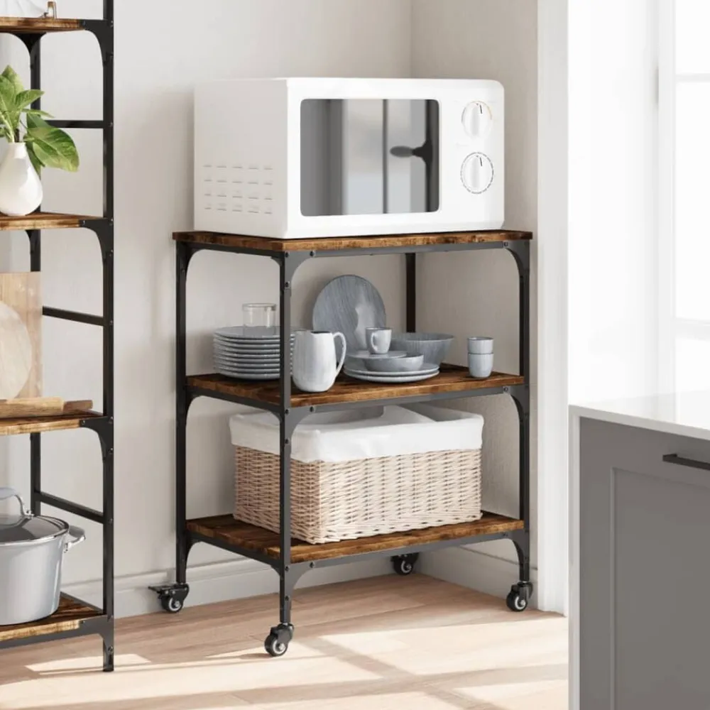 vidaXL Carros E Islas-Carrito de cocina madera ingeniería 60x41x76 cm