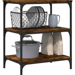 vidaXL Carros E Islas-Carrito de cocina madera ingeniería 60x41x76 cm