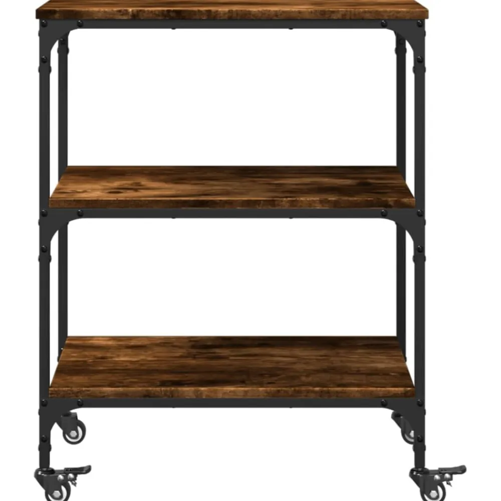 vidaXL Carros E Islas-Carrito de cocina madera ingeniería 60x41x76 cm