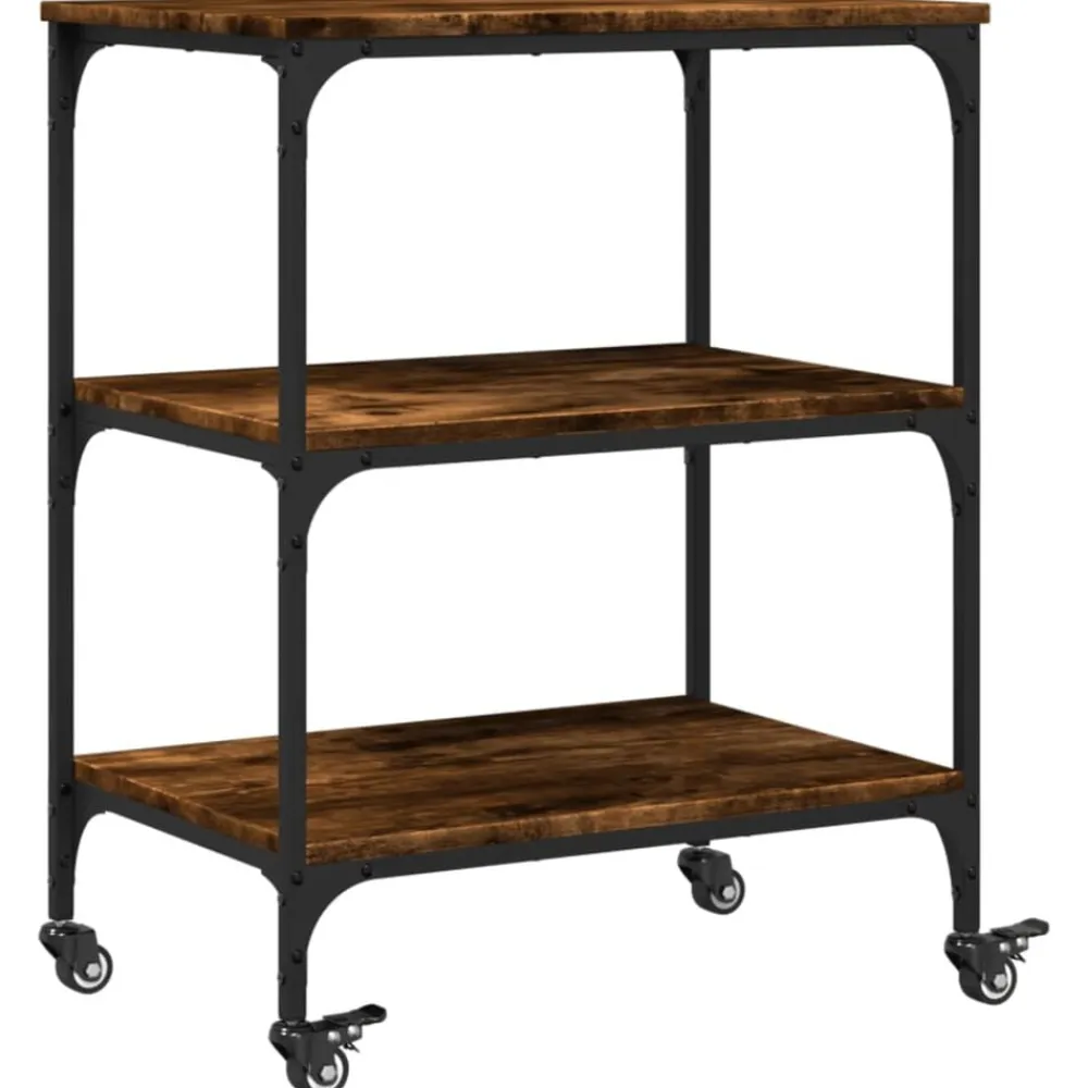 vidaXL Carros E Islas-Carrito de cocina madera ingeniería 60x41x76 cm