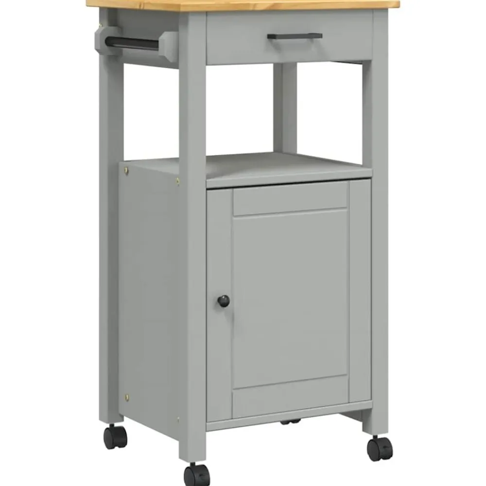 vidaXL Carros E Islas-Carrito de cocina MONZA madera maciza de pino 48x40x88,5 cm