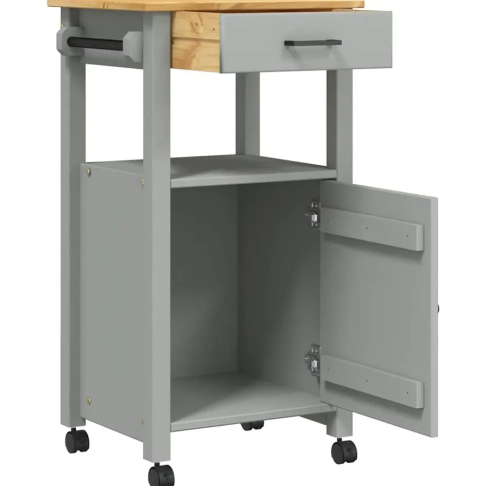 vidaXL Carros E Islas-Carrito de cocina MONZA madera maciza de pino 48x40x88,5 cm