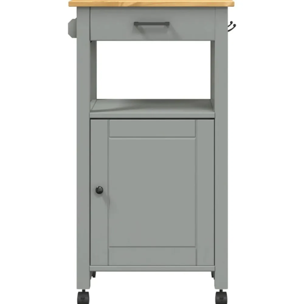 vidaXL Carros E Islas-Carrito de cocina MONZA madera maciza de pino 48x40x88,5 cm