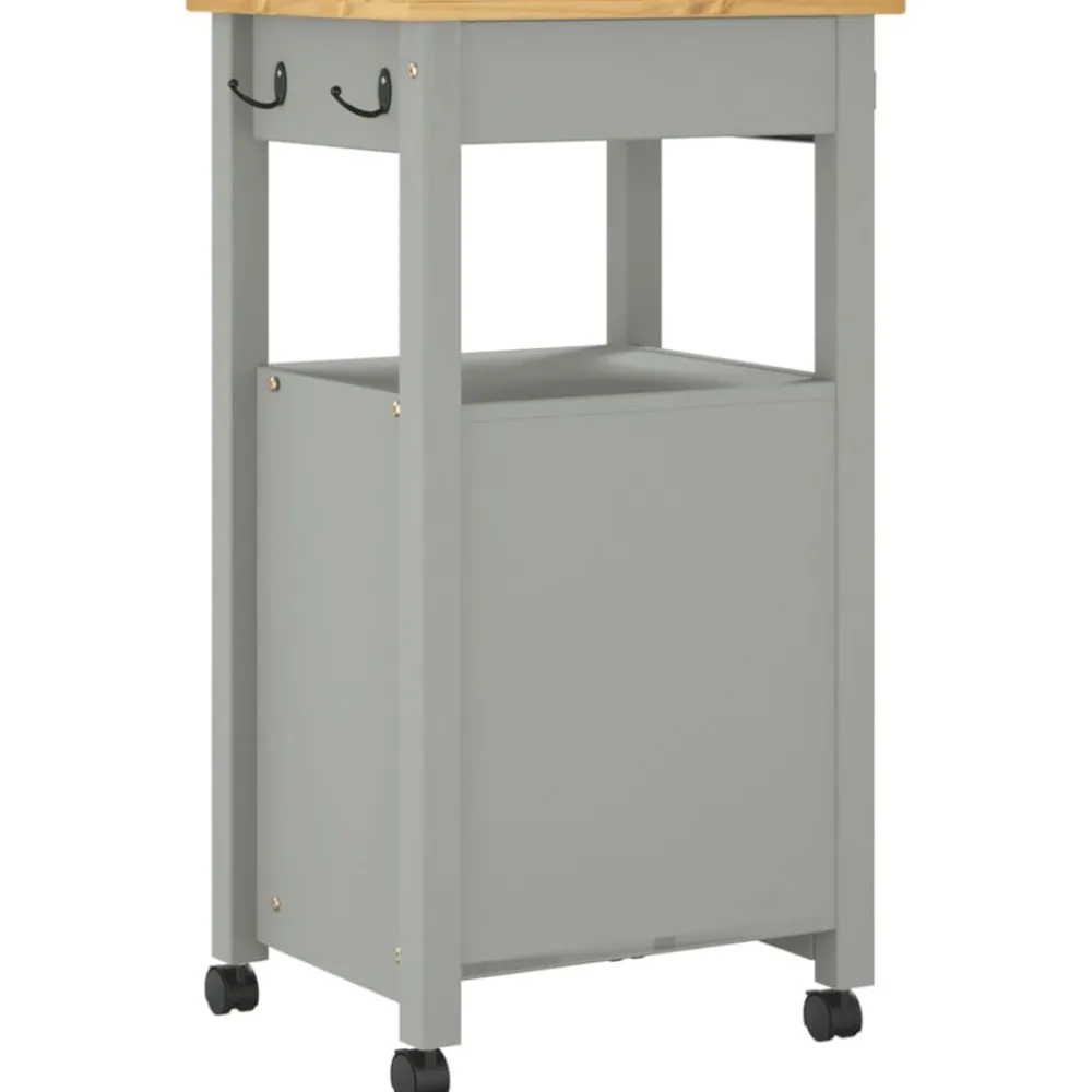 vidaXL Carros E Islas-Carrito de cocina MONZA madera maciza de pino 48x40x88,5 cm