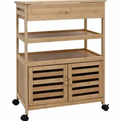 vidaXL Carros E Islas-Carrito de cocina con ruedas Natural 59,5 x 36 x 82 cm Bambú