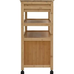 vidaXL Carros E Islas-Carrito de cocina con ruedas Natural 59,5 x 36 x 82 cm Bambú